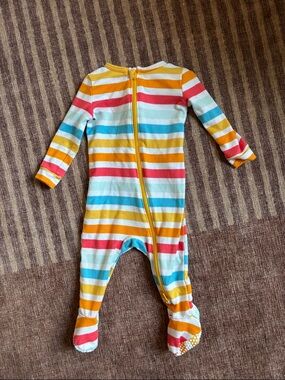 Joe Fresh Yellow, Pink, Blue & White Striped Footed One-Piece